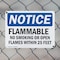 Signmission Flammable No Smoking Or Open Flames Within 25 Feet OSHA Notice Sign, Plastic, 14in W x 10in L, 2PK OS-2PACK-NS-P-1014-L-12774 - alternate 8